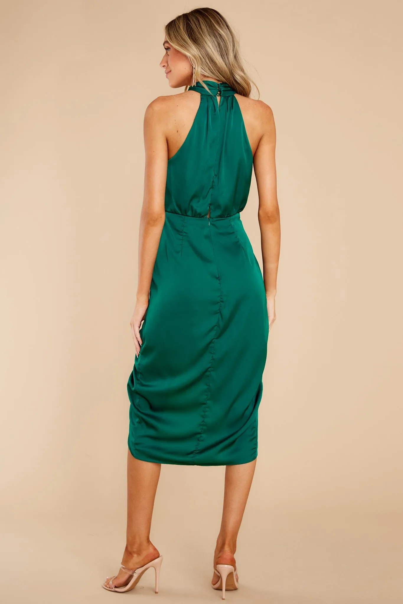 Midnight Chances Emerald Green Midi Dress