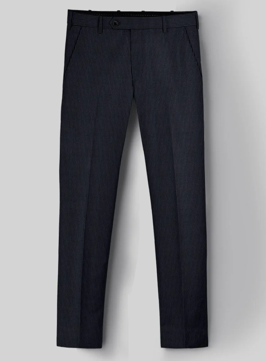 Napolean Slim Stripe Blue Wool Pants