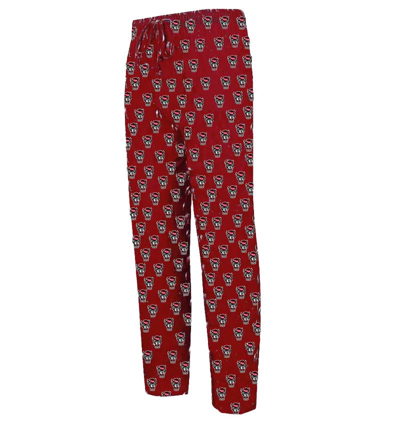 NC State Wolfpack Men's Red Wolfhead All Over Knit Pants