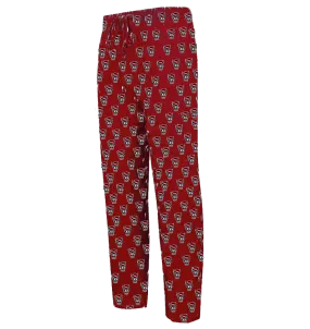 NC State Wolfpack Men's Red Wolfhead All Over Knit Pants