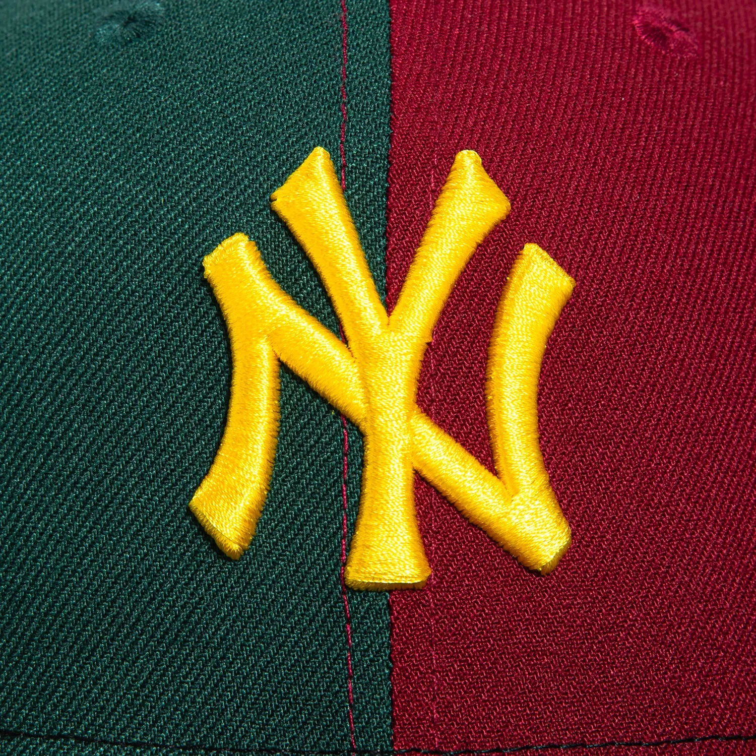 New Era 59Fifty Corduroy New York Yankees 1977 World Series Patch Pinwheel Hat - Green, Cardinal, Brown, Navy