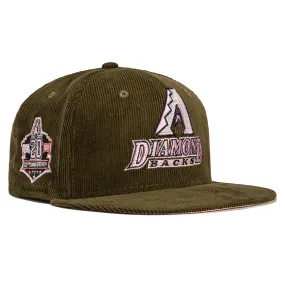 New Era 59Fifty Martini Corduroy Arizona Diamondbacks 20th Anniversary Patch Hat - Olive