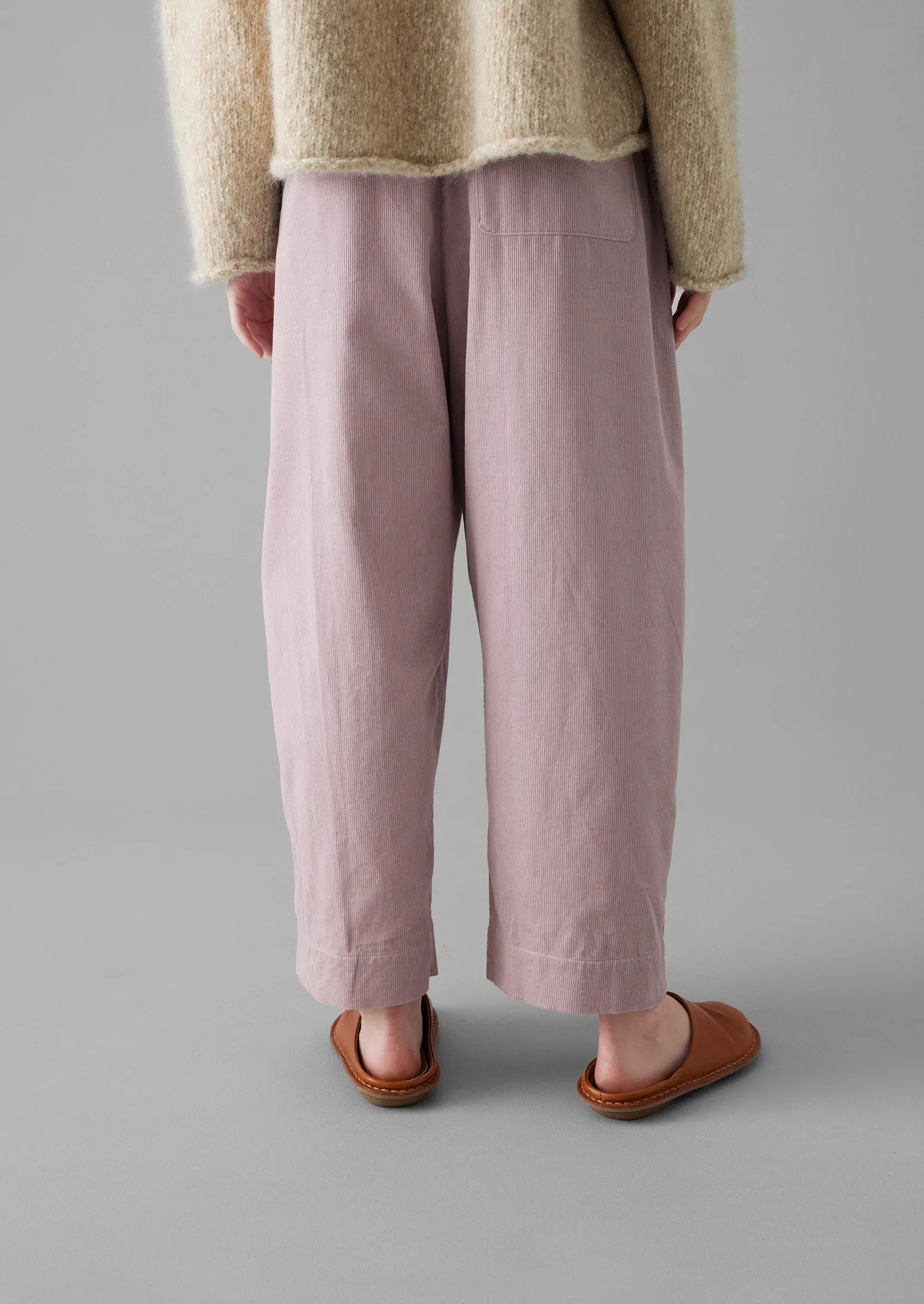 Organic Cord Barrel Leg Pants | Wood Lilac