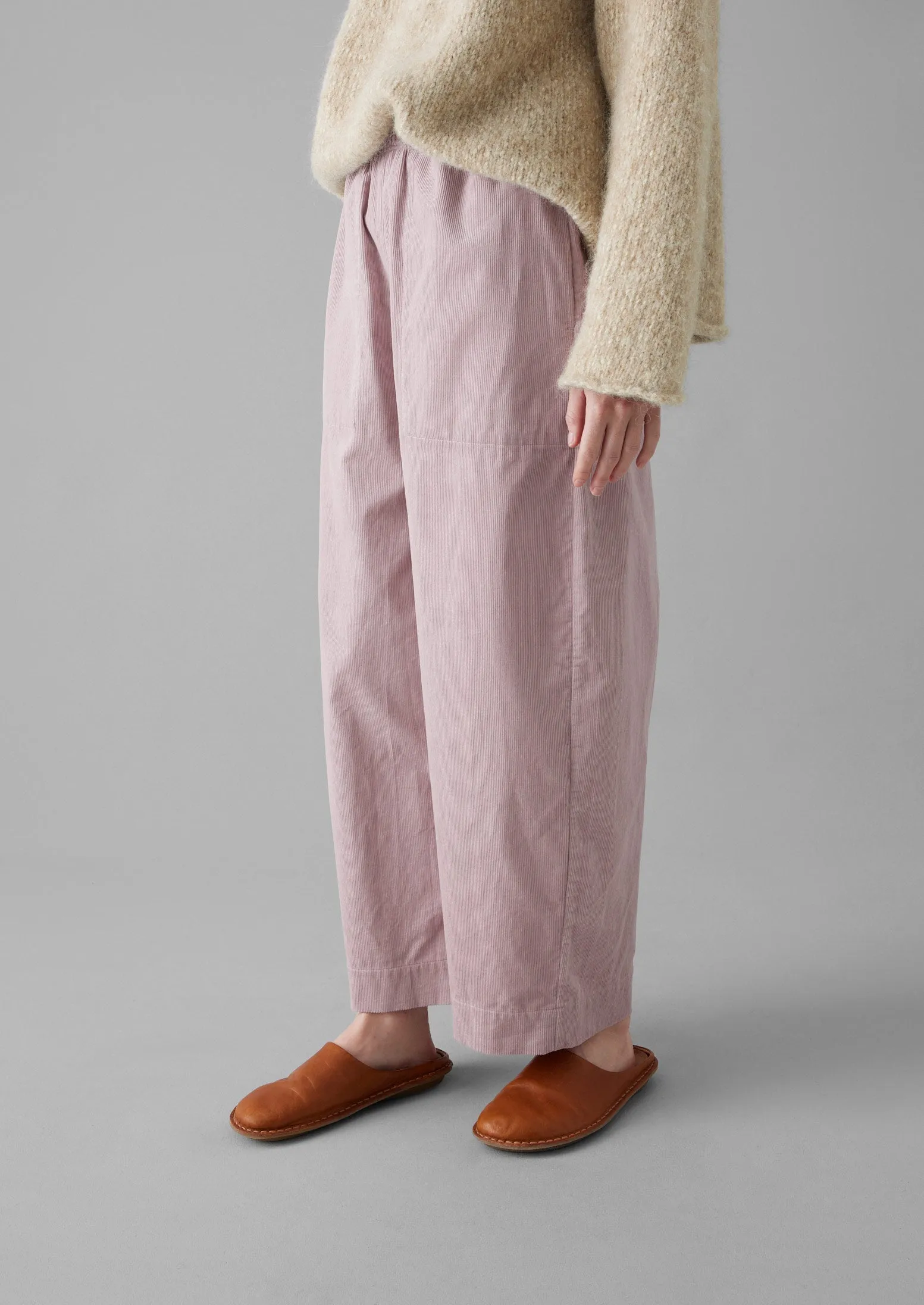 Organic Cord Barrel Leg Pants | Wood Lilac