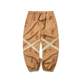 ORIGINAL POT-X REFLECTIVE WIDE JOGGER PANTS BROWN