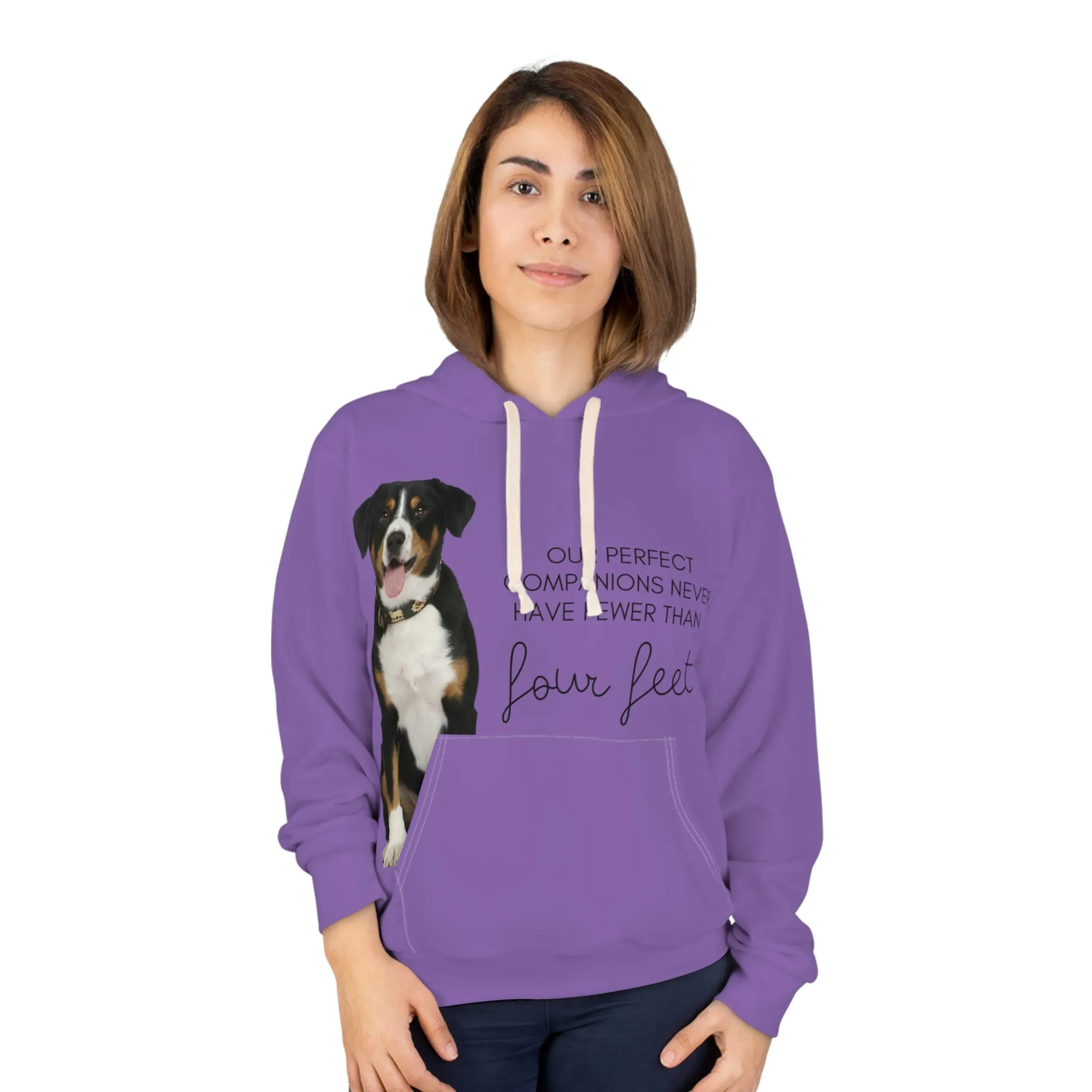 our perfect companions never have fewer than four feet dog POD Unisex Pullover Hoodie (AOP)