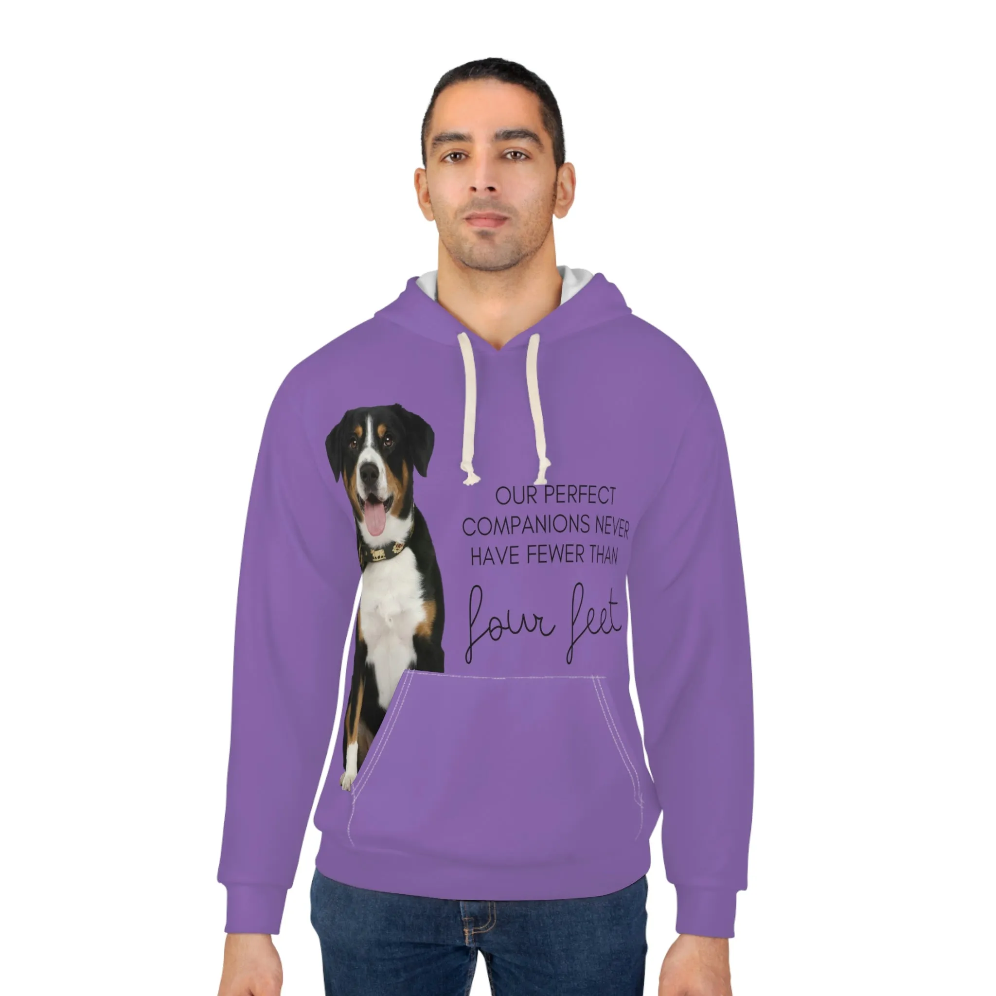 our perfect companions never have fewer than four feet dog POD Unisex Pullover Hoodie (AOP)