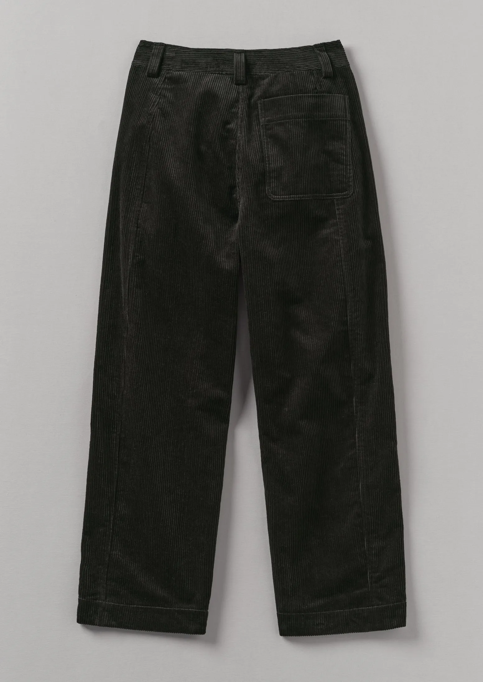 Panelled Organic Cord Pants | Brown Slate