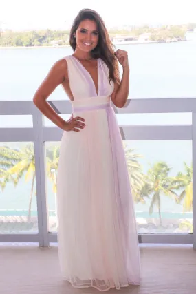 Pastel Tulle Maxi Dress