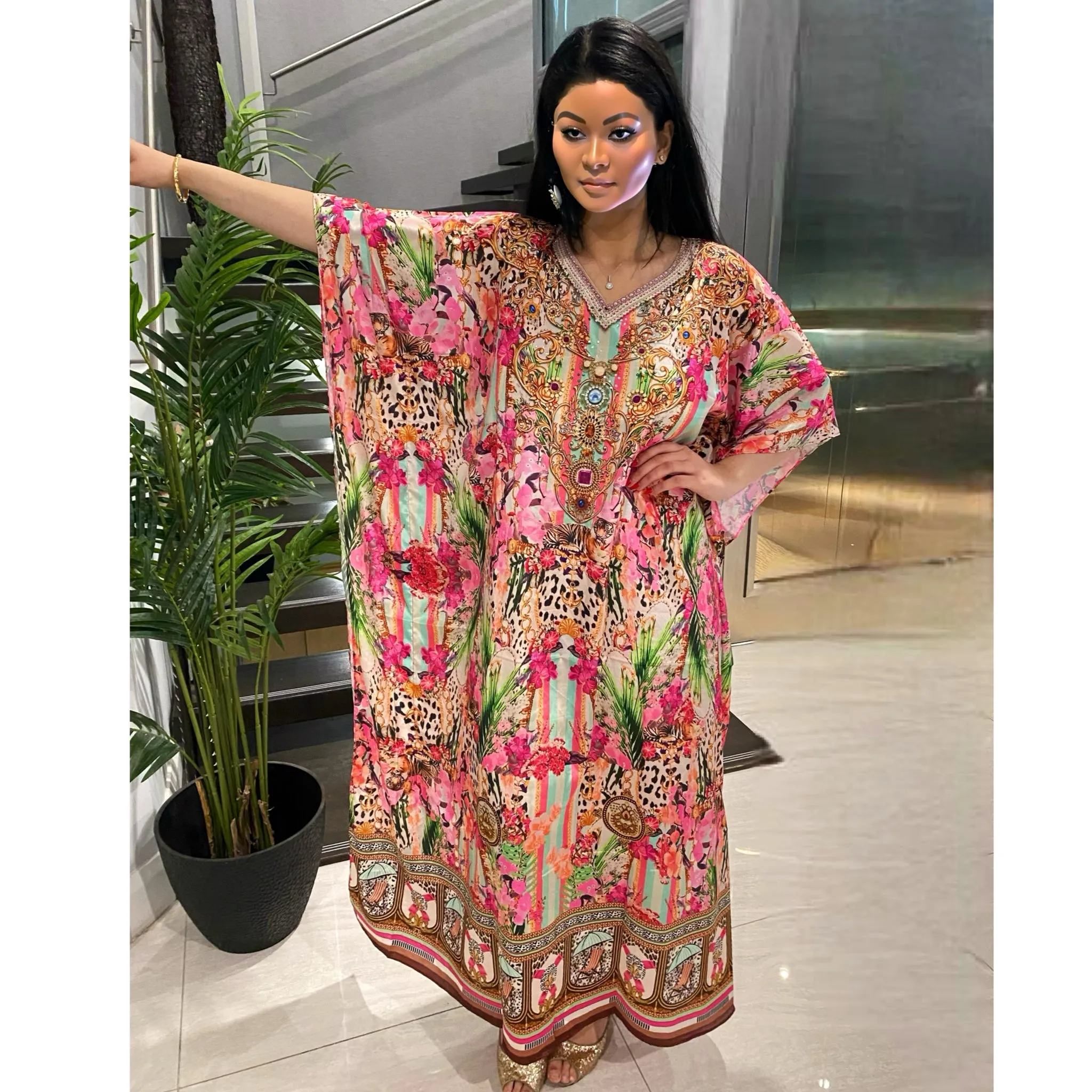 Pinky mangal  Embellished Maya kaftan AU 12-28