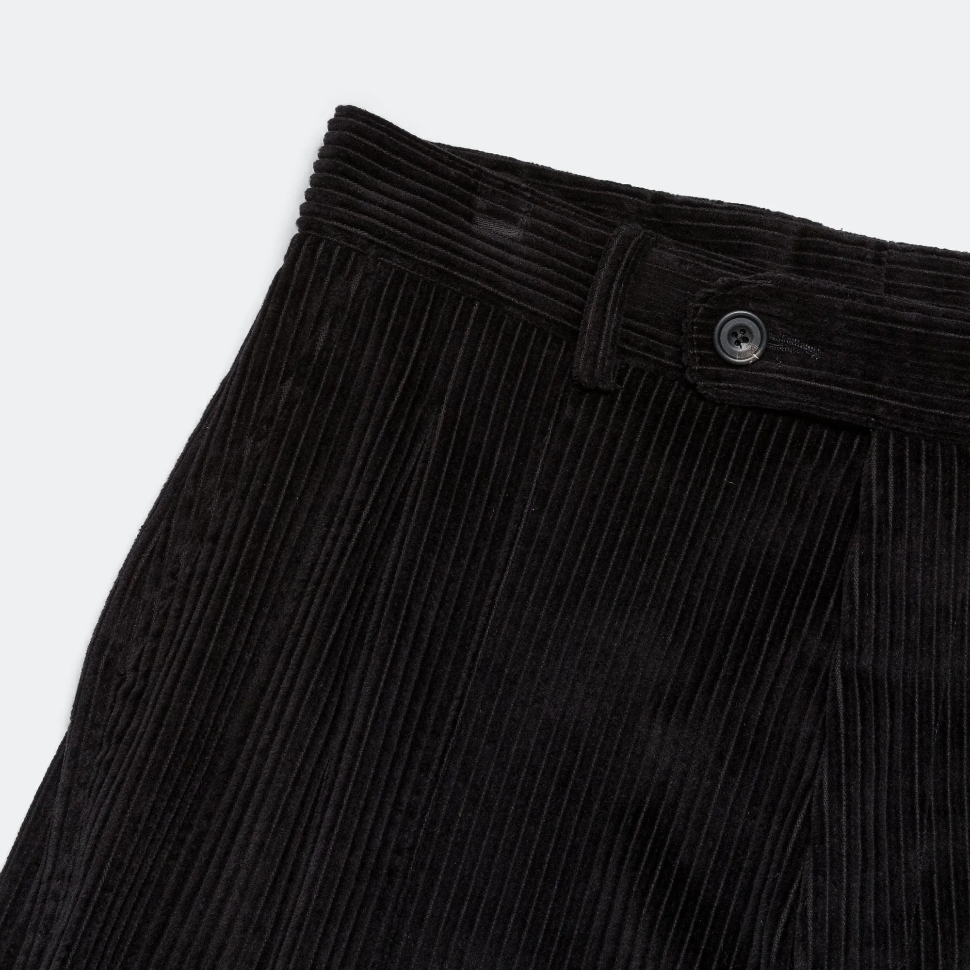 Pleated Trousers - Black Corduroy