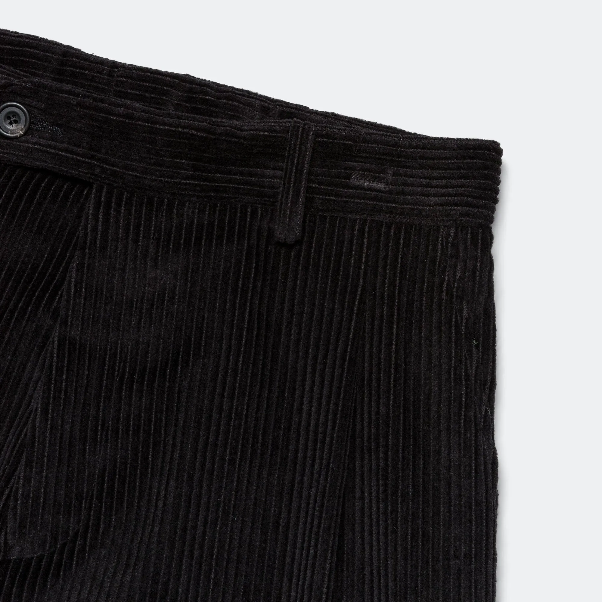 Pleated Trousers - Black Corduroy