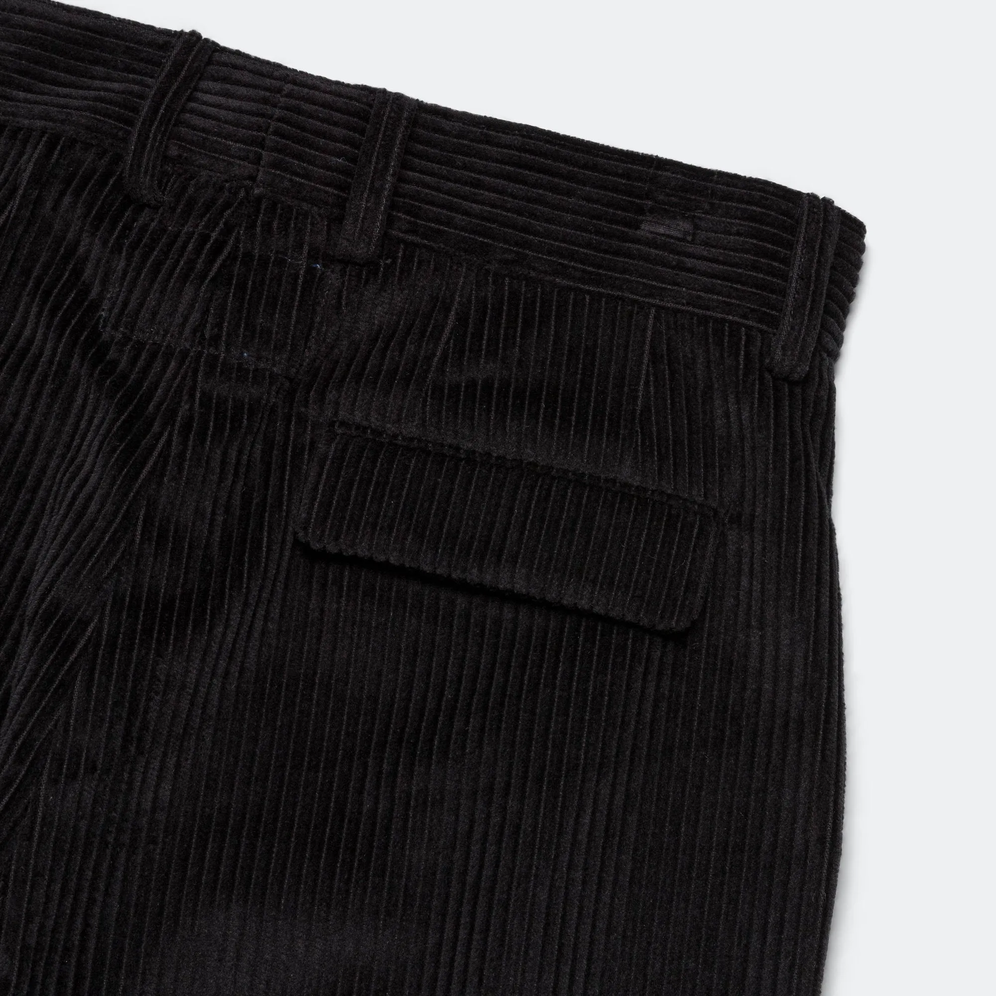 Pleated Trousers - Black Corduroy