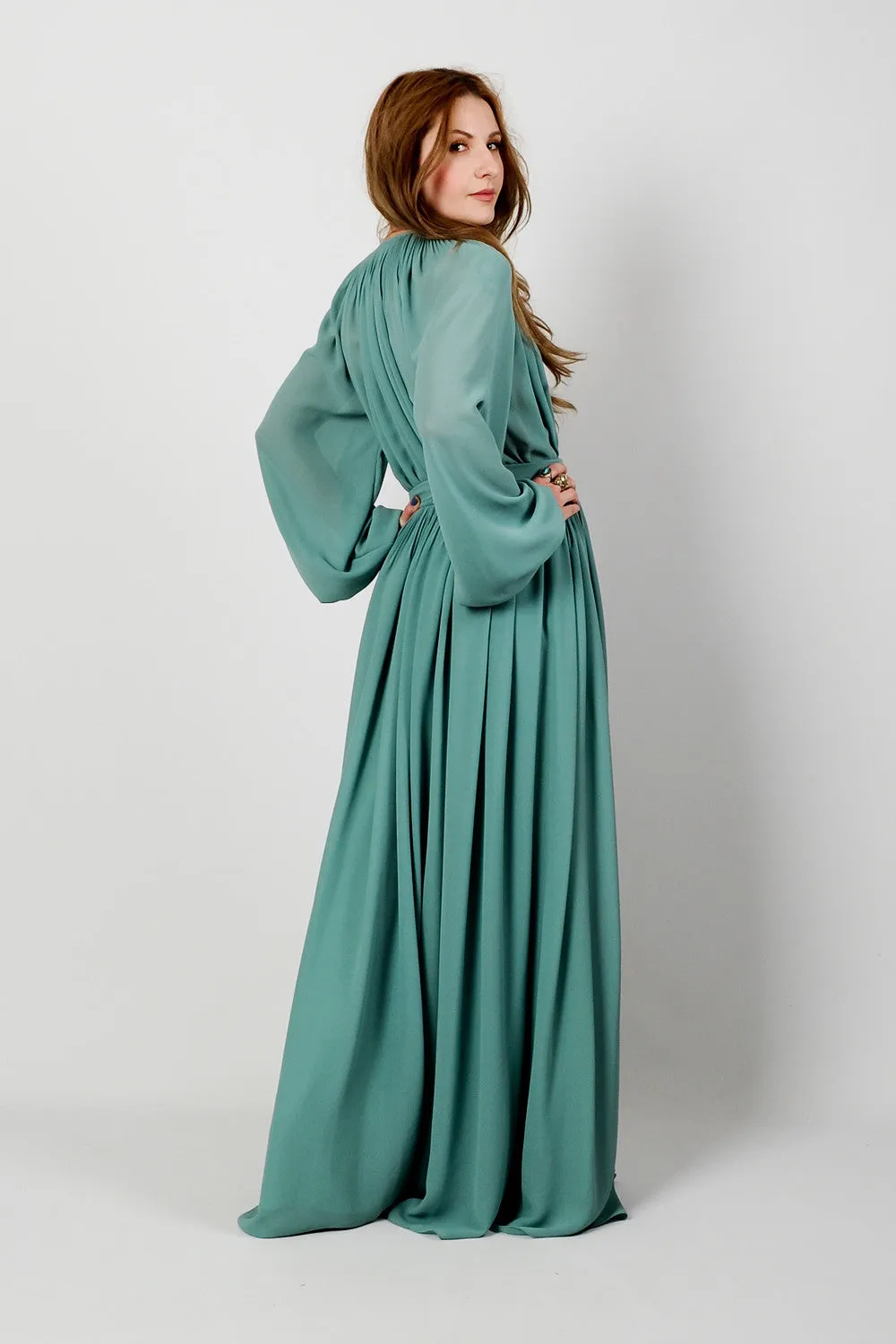 Poet Sleeve Goddess Maxi Dress