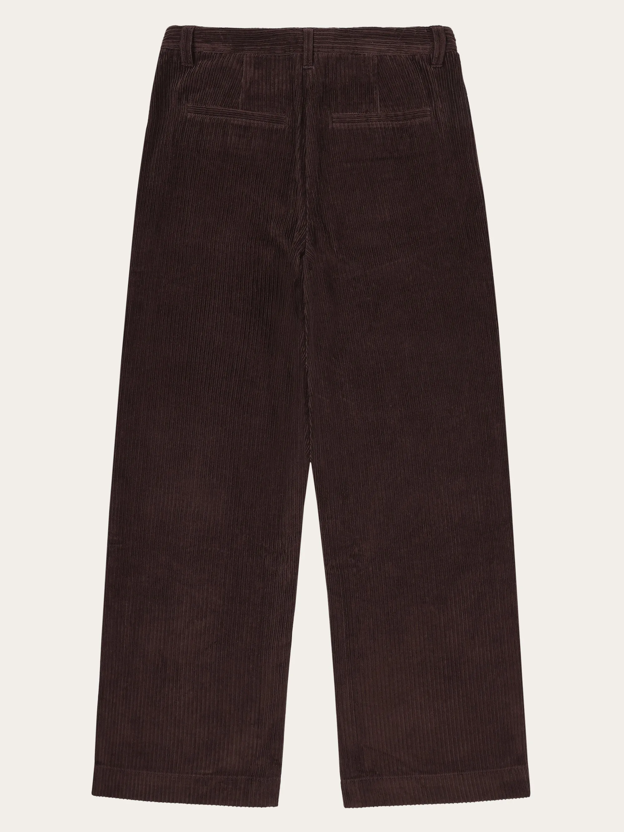 POSEY wide high-rise irregular corduroy pant - GOTS/Vegan - Chocolate Plum