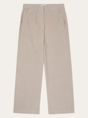 POSEY wide high-rise irregular corduroy pant - GOTS/Vegan - Light feather gray