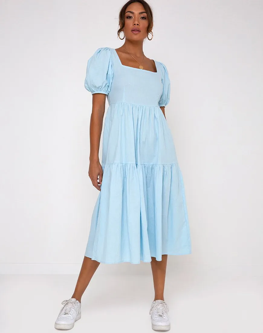 Rachel Midi Dress in Sky Blue