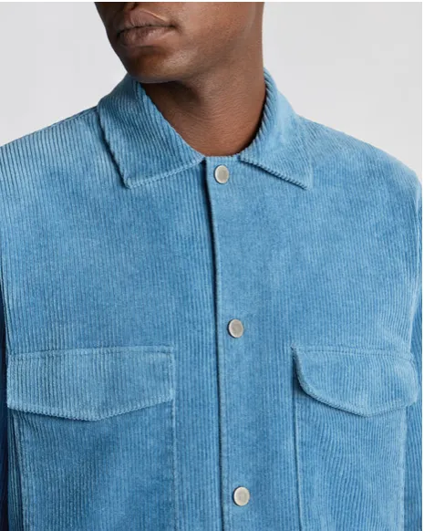 REMUS UOMO® Corduroy Overshirt/Blue - New AW24