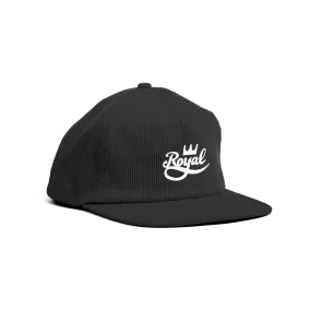 Royal Evolved Script Snapback Hat Black