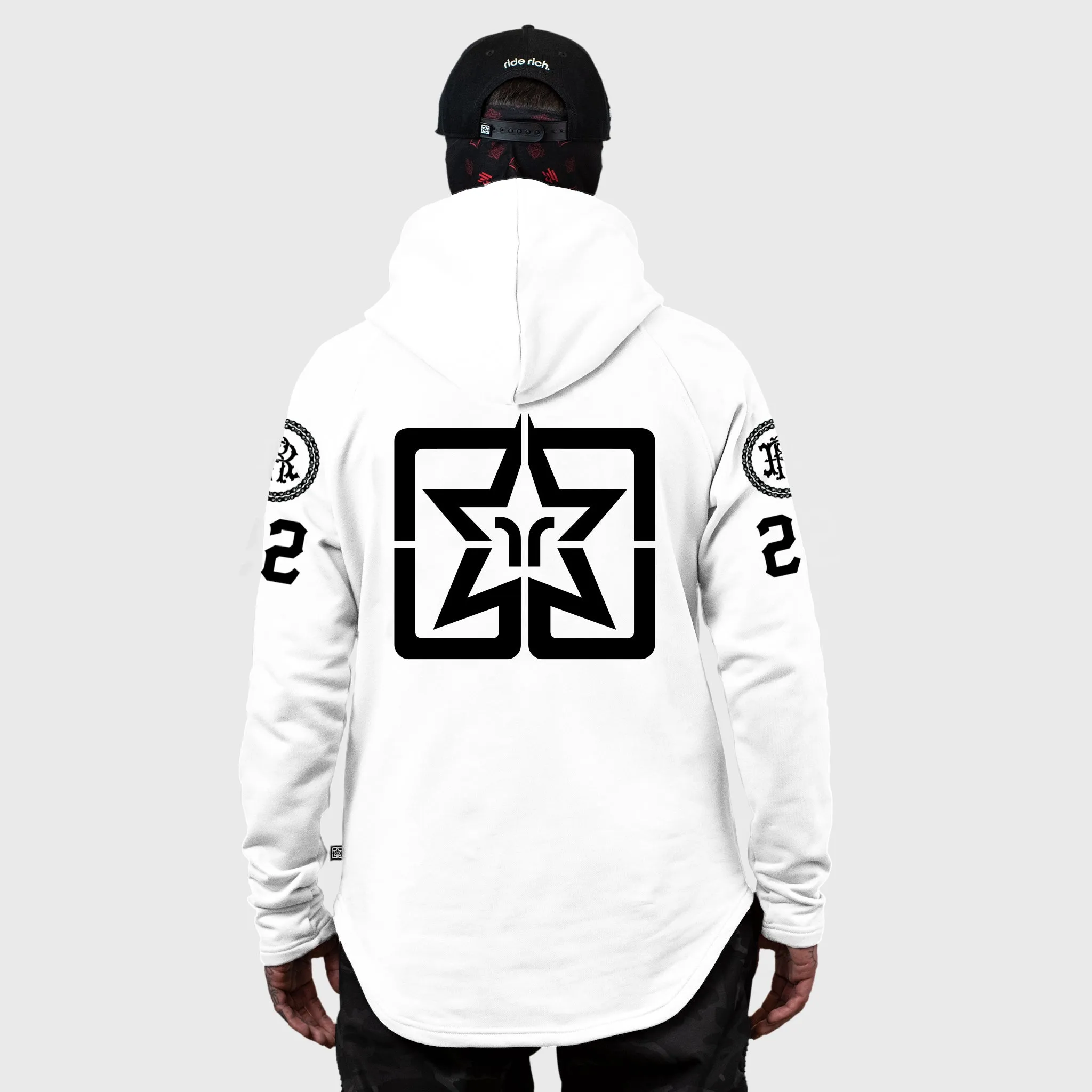 RR Squad Scoop Pullover Hoodie {White}