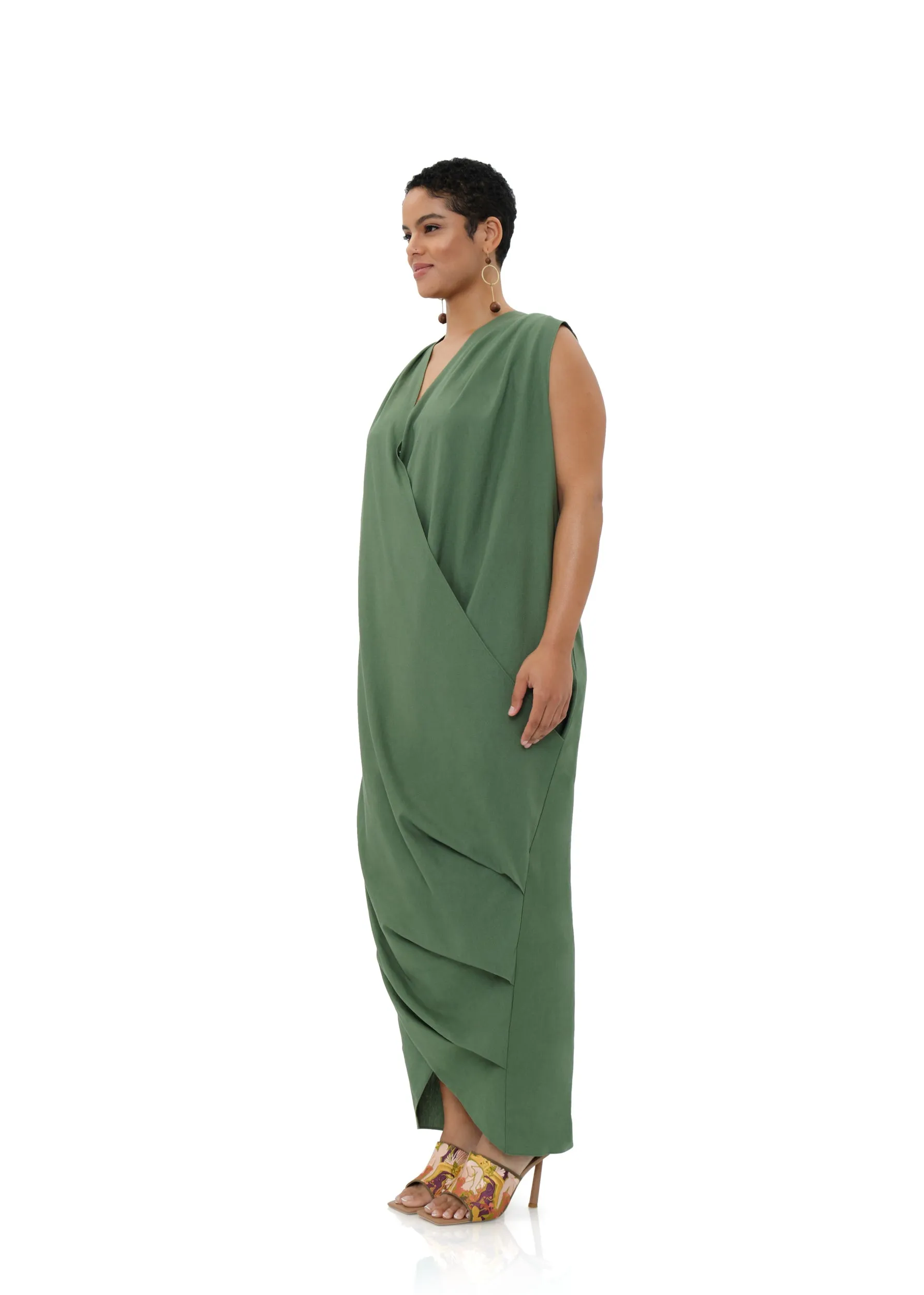 SAYO KAFTAN DRESS - FOREST