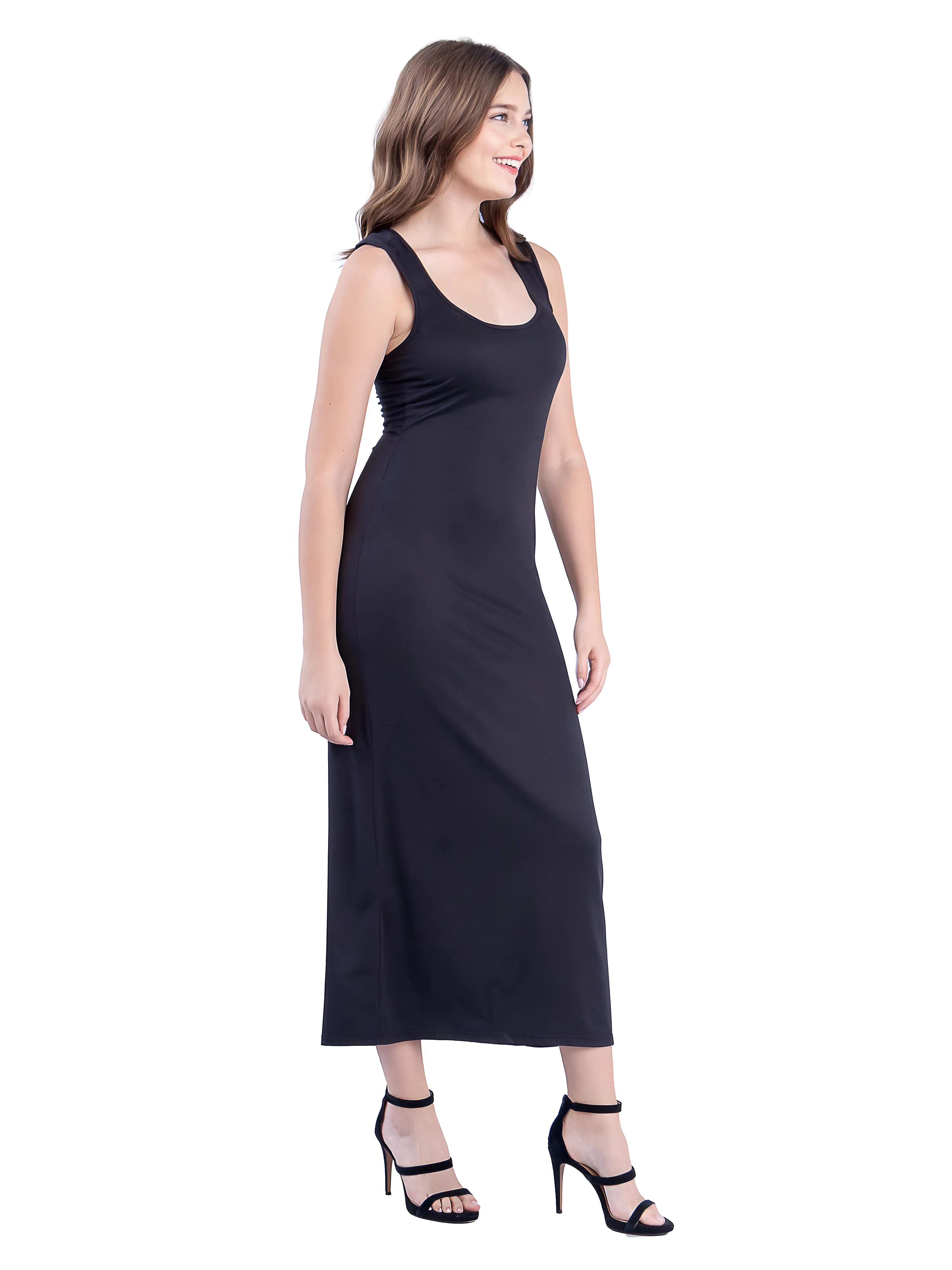 Scoop Neck Maxi Dress with Racerback Detail