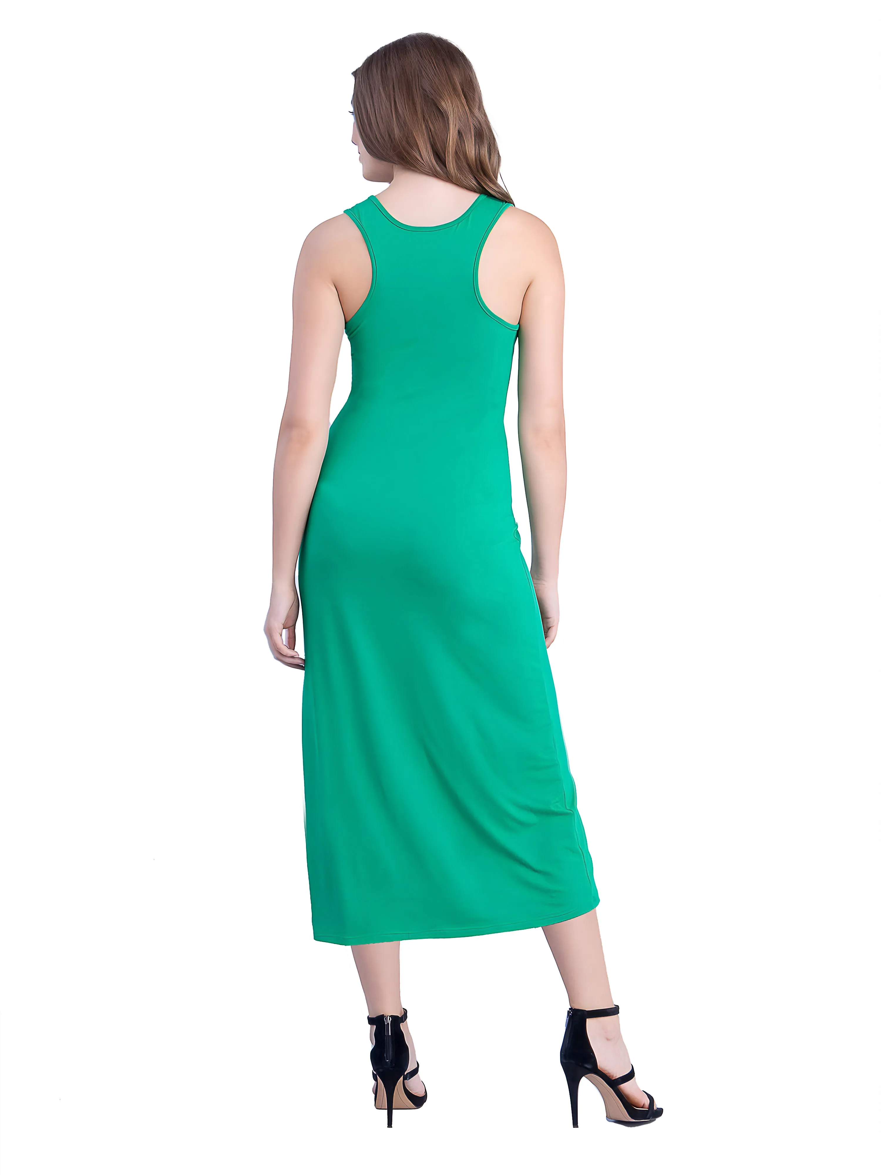 Scoop Neck Maxi Dress with Racerback Detail