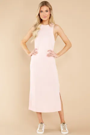 She's A Keeper Peach Pink Midi Dress