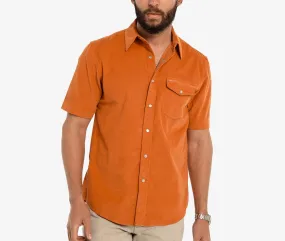 Short Sleeve Corduroy - Burnt Orange