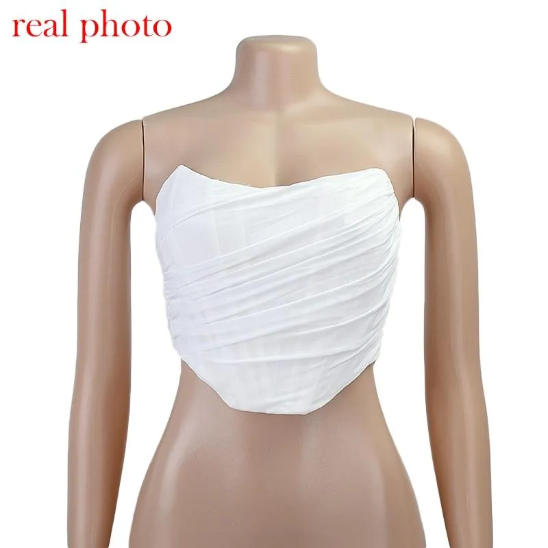 Sleeveless Fashion Strapless Bustier Corset Crop Tops Female