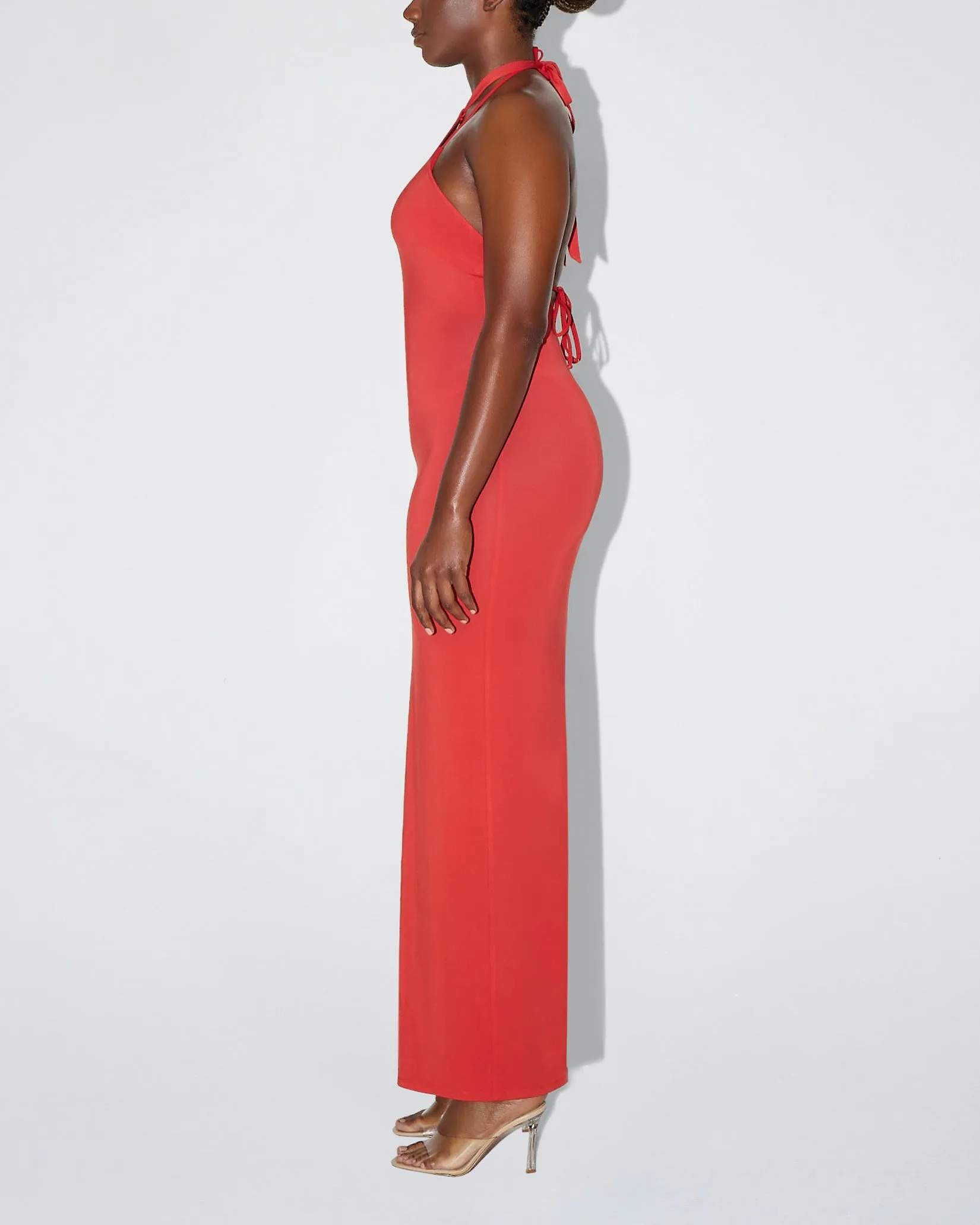 Soft Stretch Halter Maxi Dress | Cherry