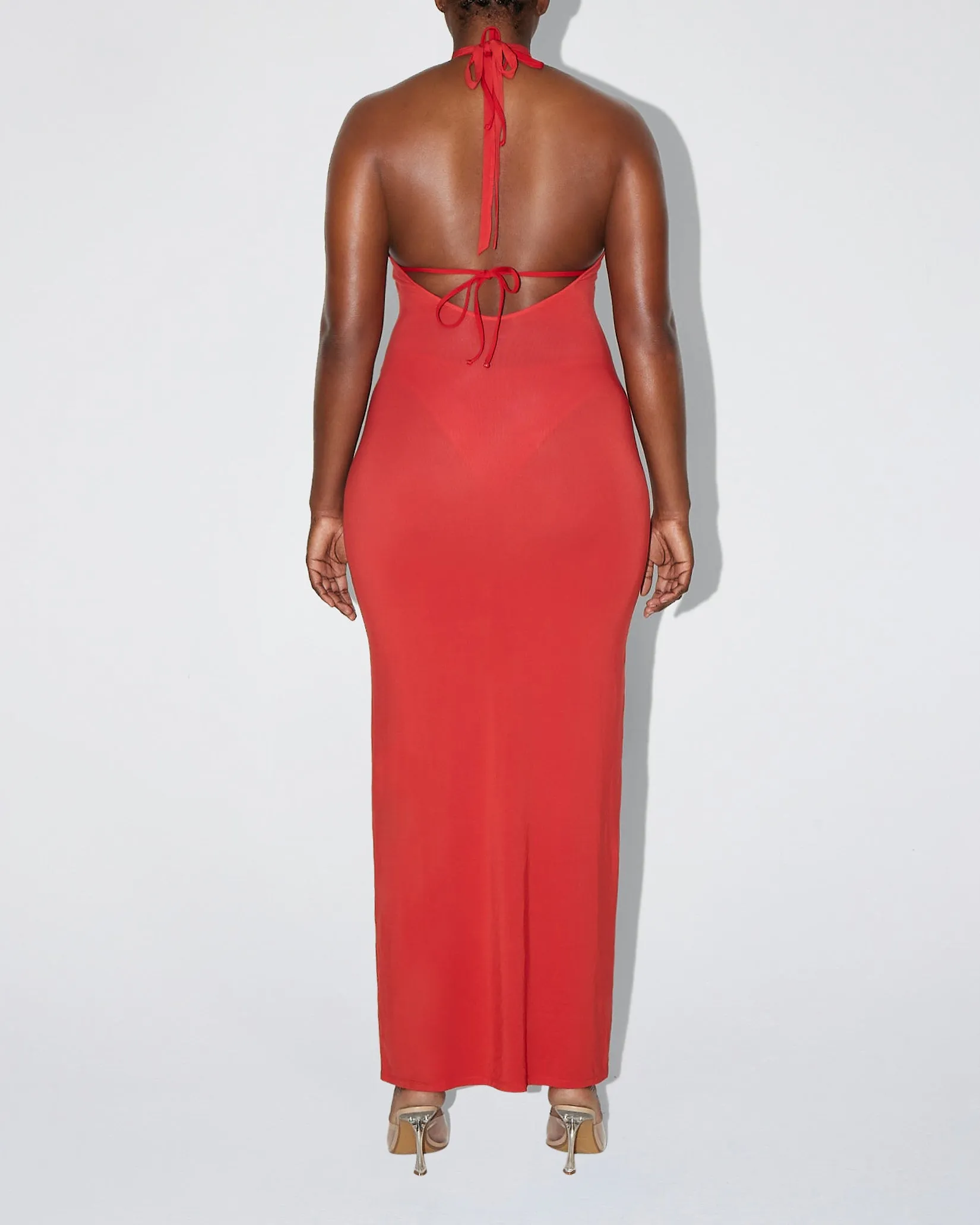 Soft Stretch Halter Maxi Dress | Cherry