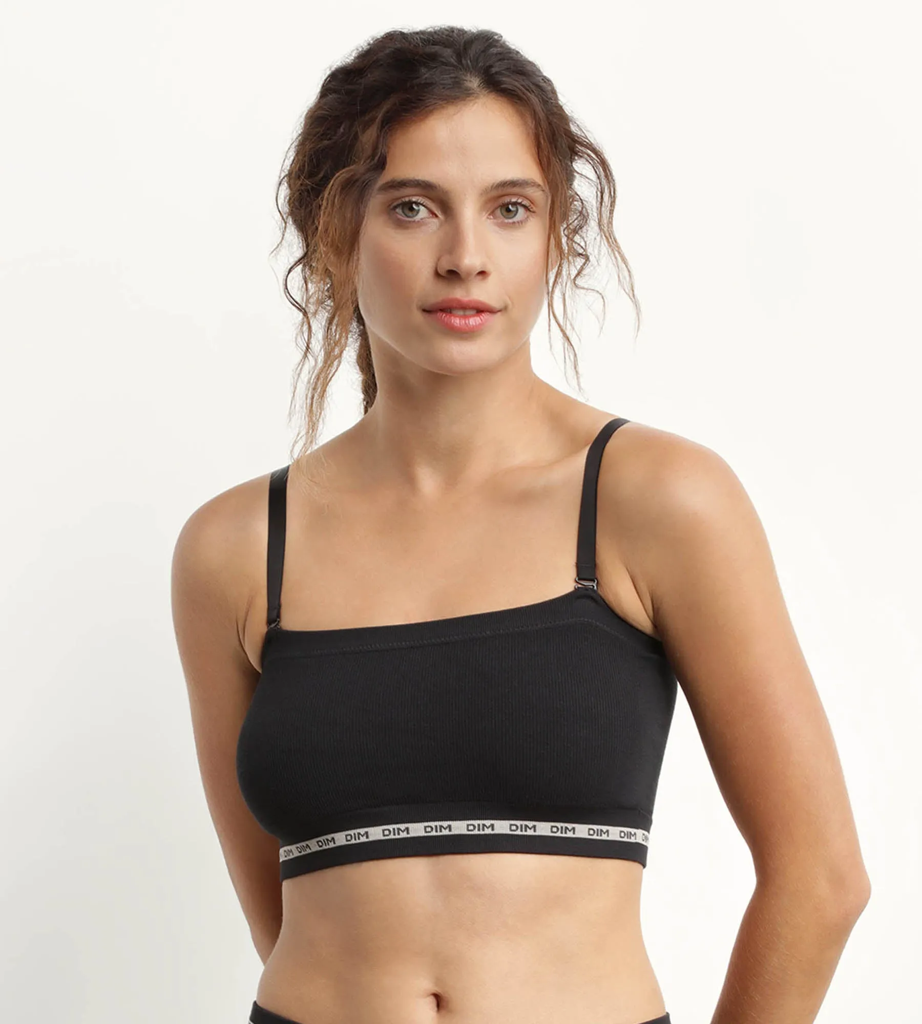 Soutien-gorge bandeau en modal polyamide Noir sans armature Dim Icons Seamless