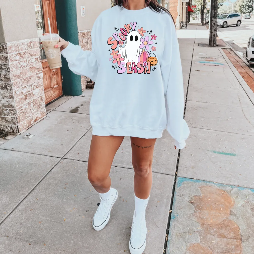 Spooky Season Sweatshirt | Pink Halloween Sweatshirt