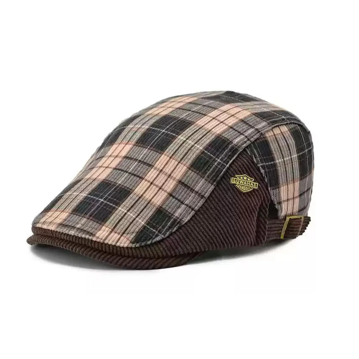 Striped Corduroy Flat Cap