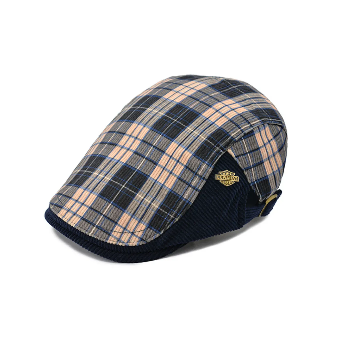 Striped Corduroy Flat Cap