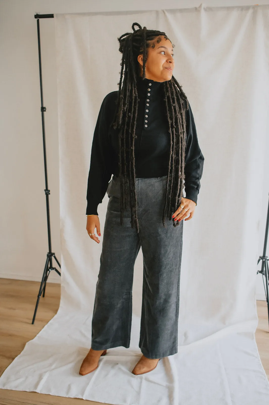 The Clarisse Corduroy Pants by Part Two - Magnet - PLUS