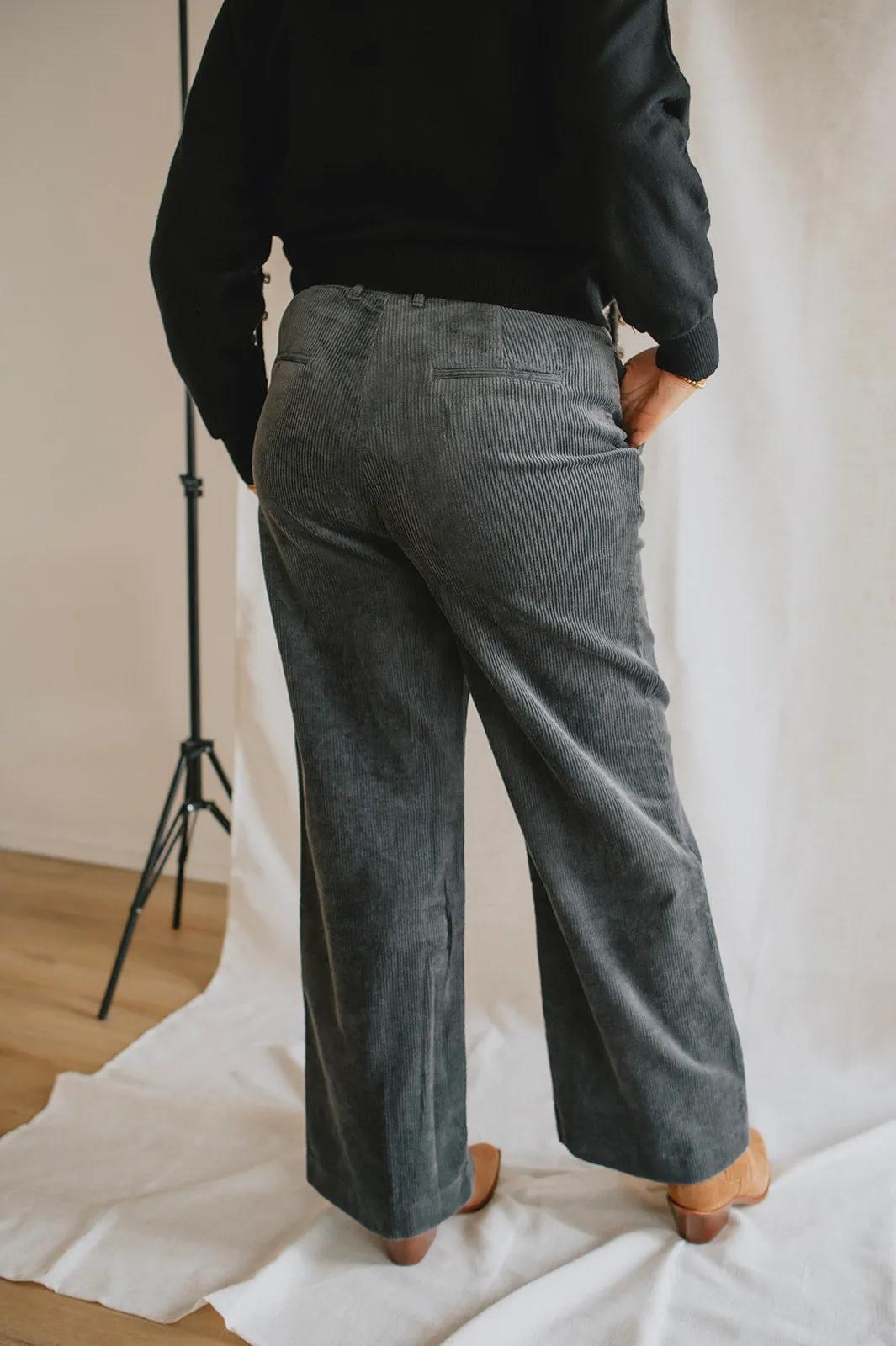 The Clarisse Corduroy Pants by Part Two - Magnet - PLUS