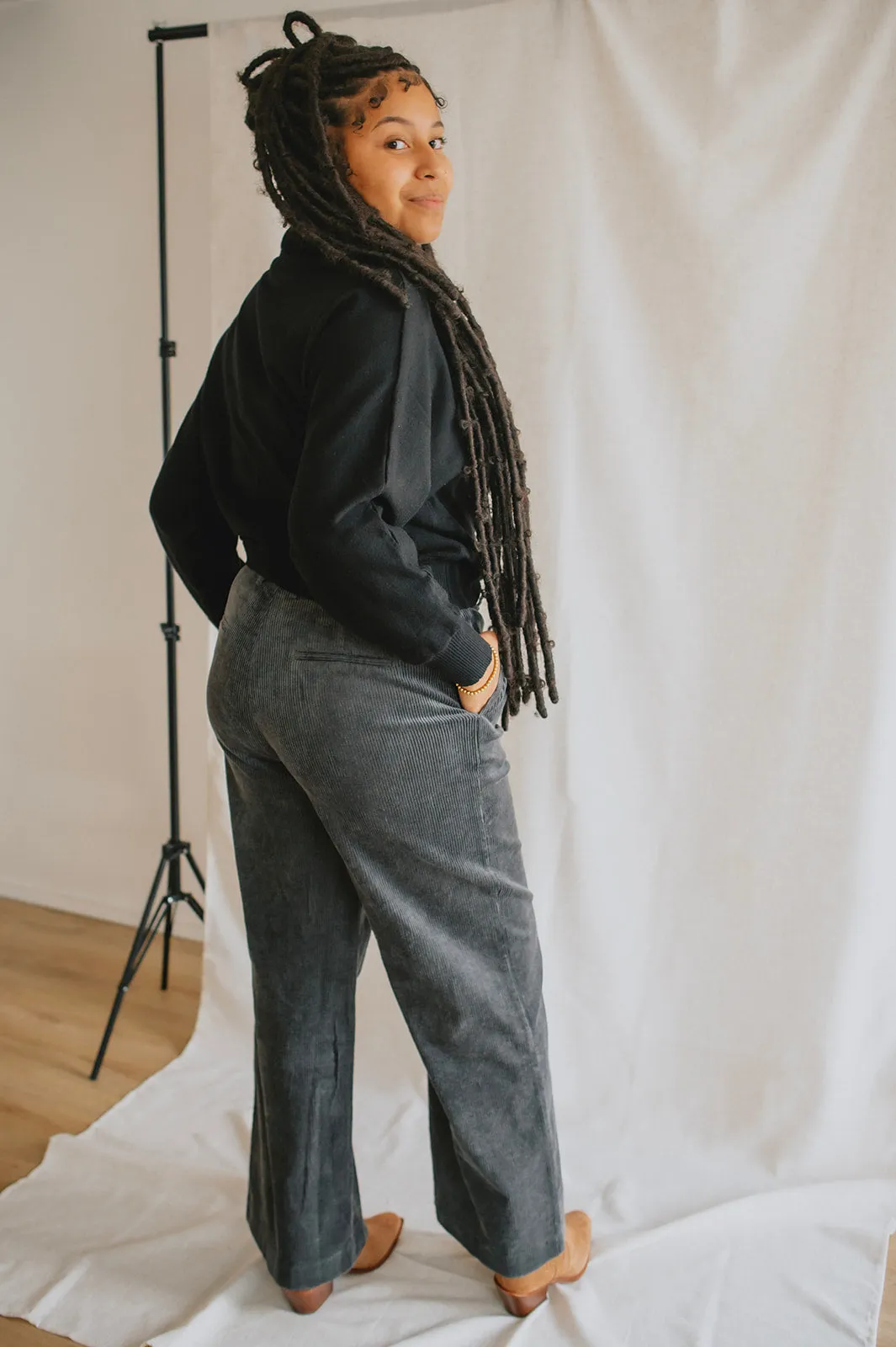 The Clarisse Corduroy Pants by Part Two - Magnet - PLUS