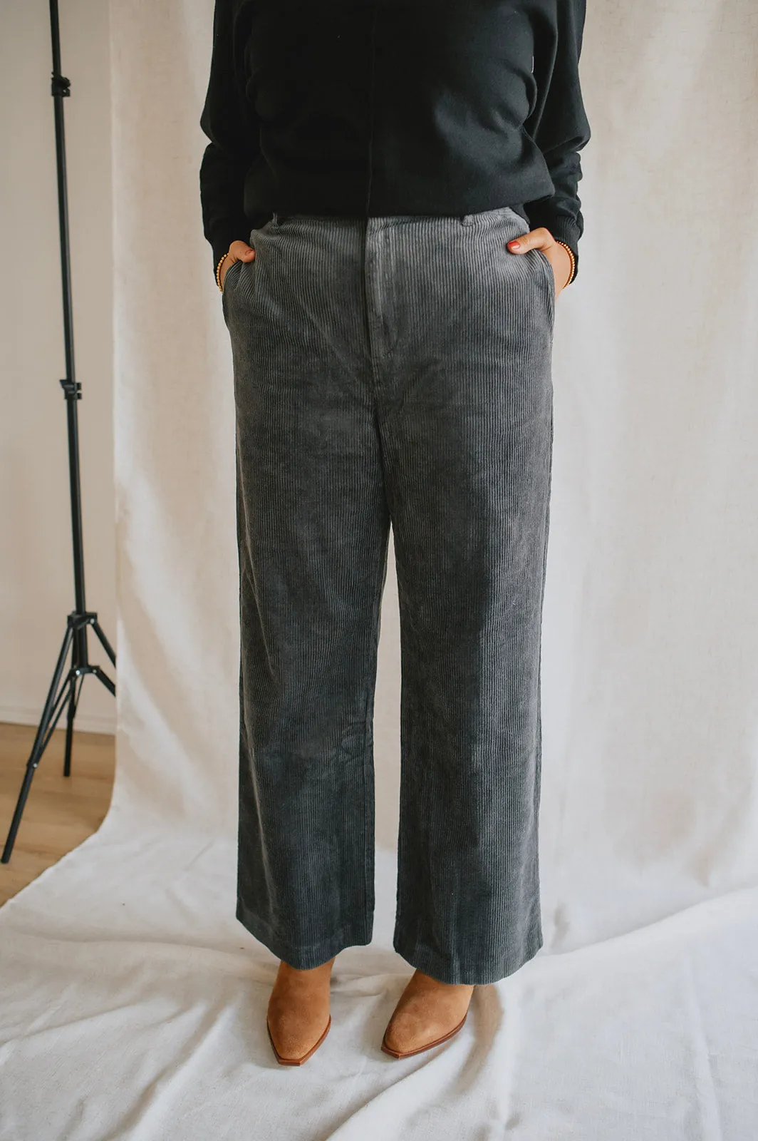 The Clarisse Corduroy Pants by Part Two - Magnet - PLUS