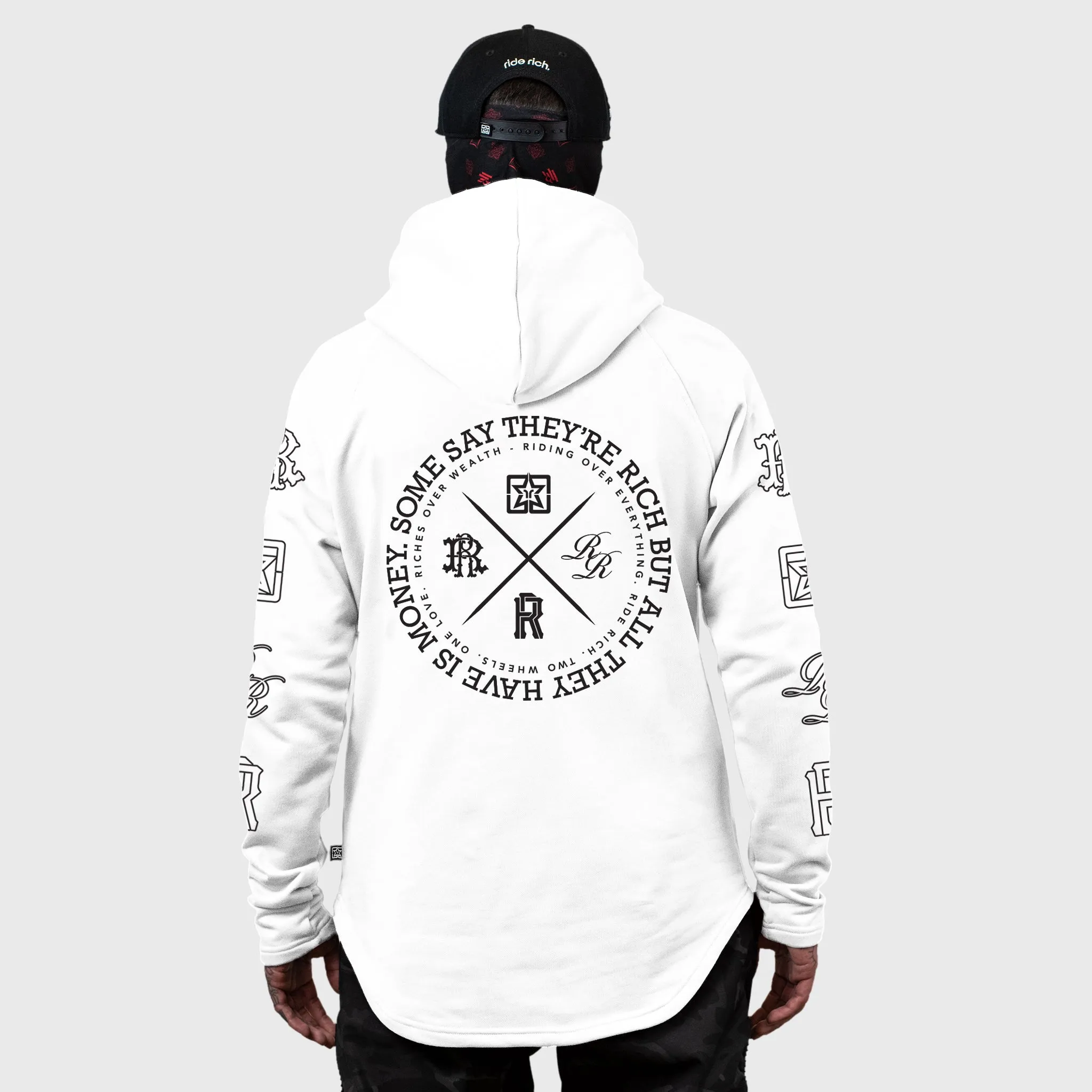 The Motto Scoop Pullover Hoodie {White}