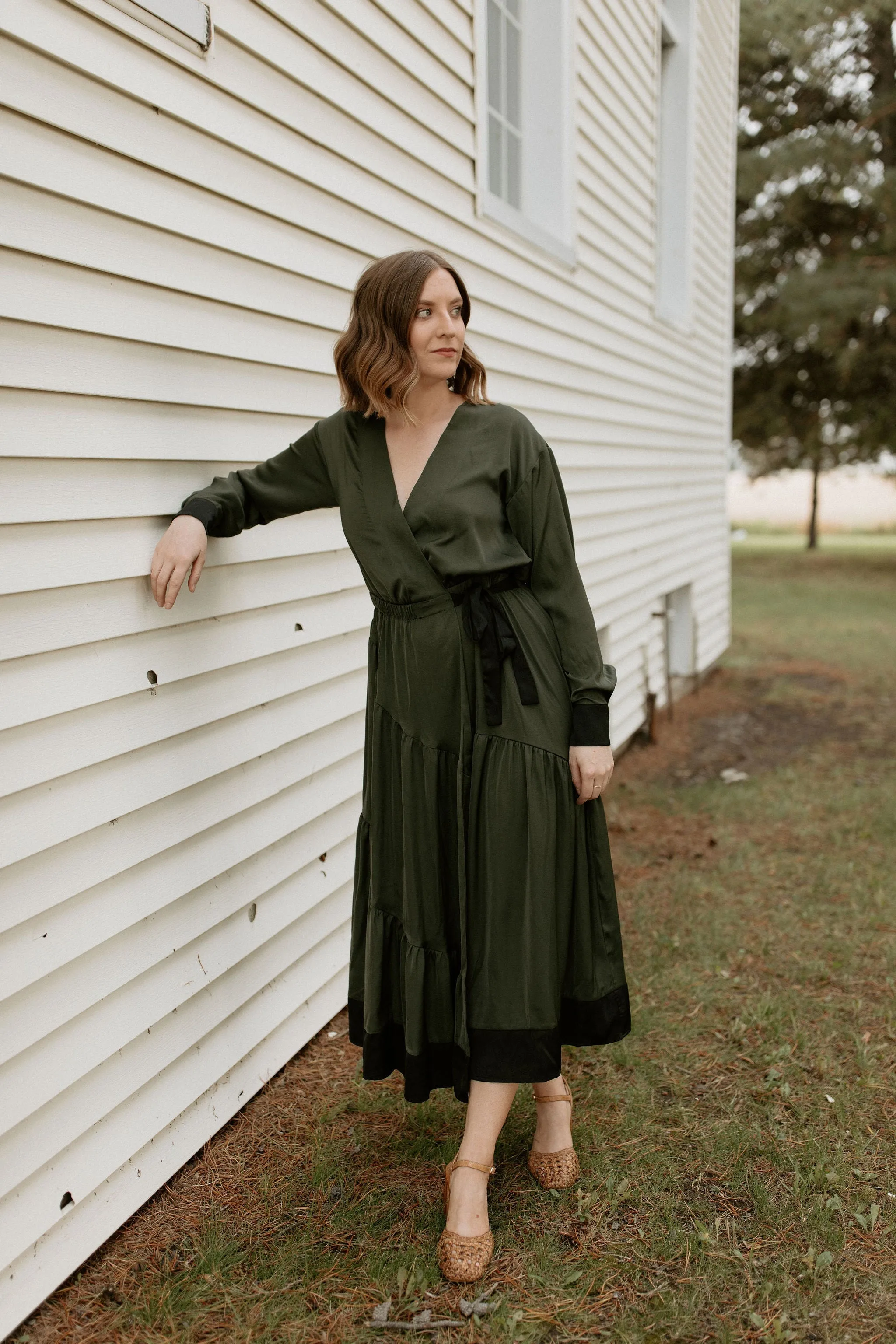 The Olive Wrap Maxi Dress