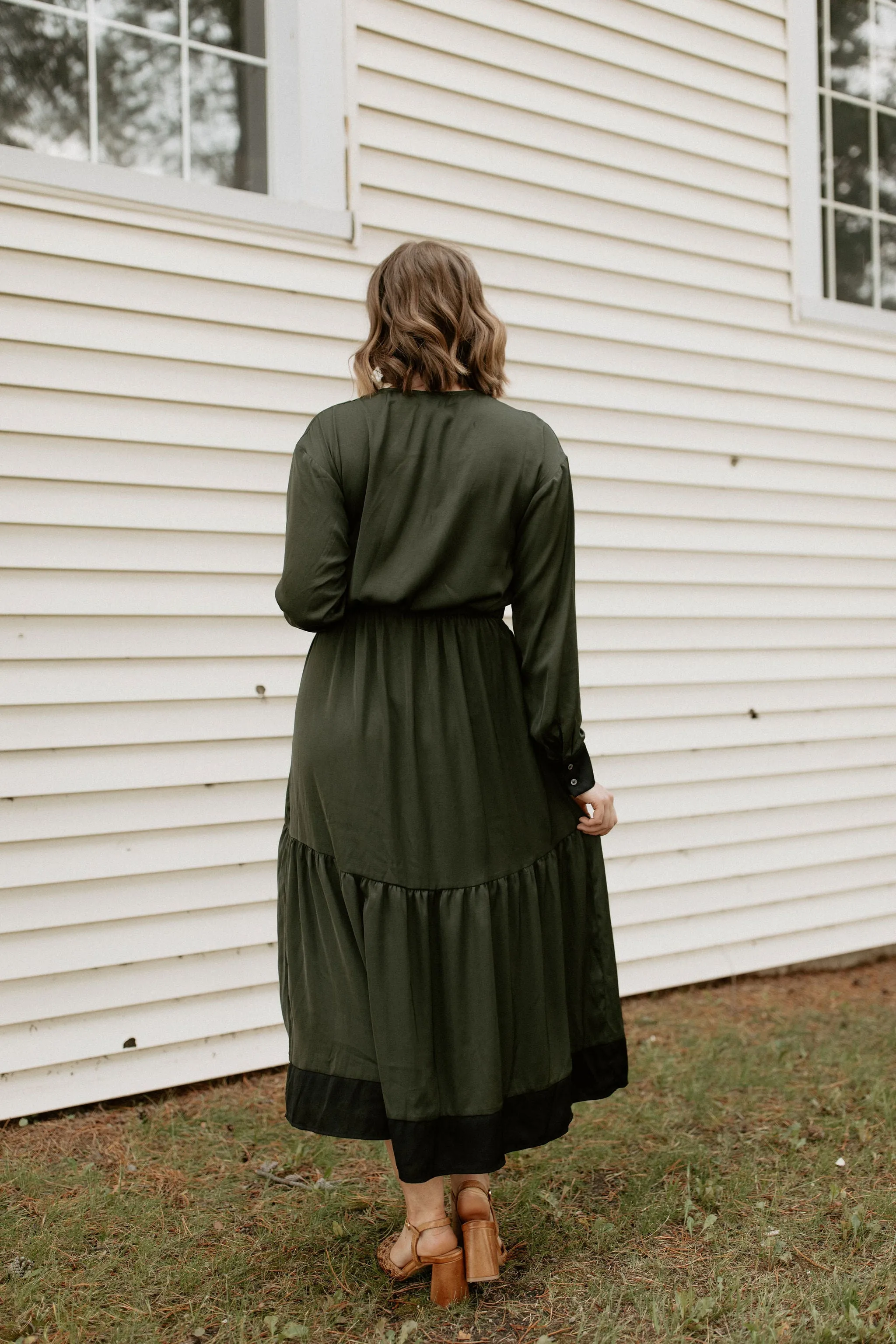 The Olive Wrap Maxi Dress