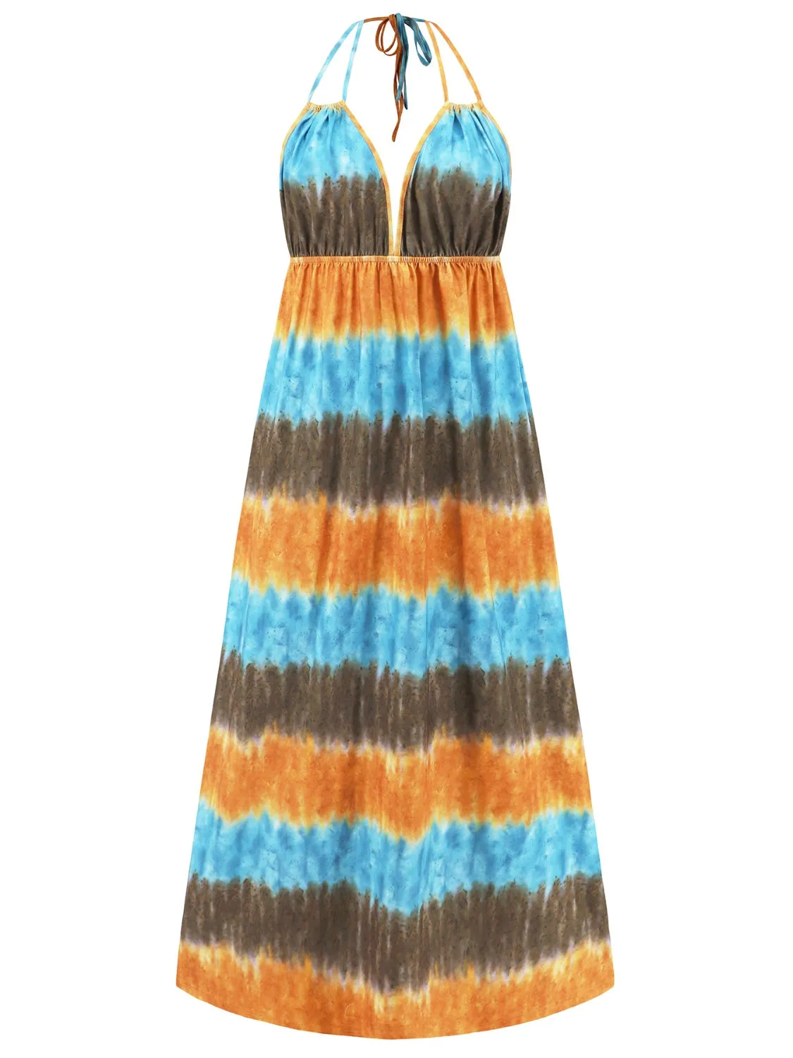 Tie-Dye Halter Neck Beach Maxi Dress