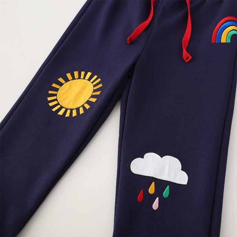 Toddler/Kid Boy's Rainbow with Sun Design Cotton Pants