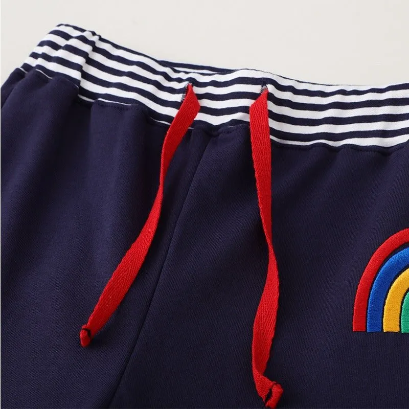 Toddler/Kid Boy's Rainbow with Sun Design Cotton Pants