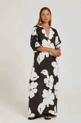 TULUM MAXI DRESS - CHARCOAL BLOOM