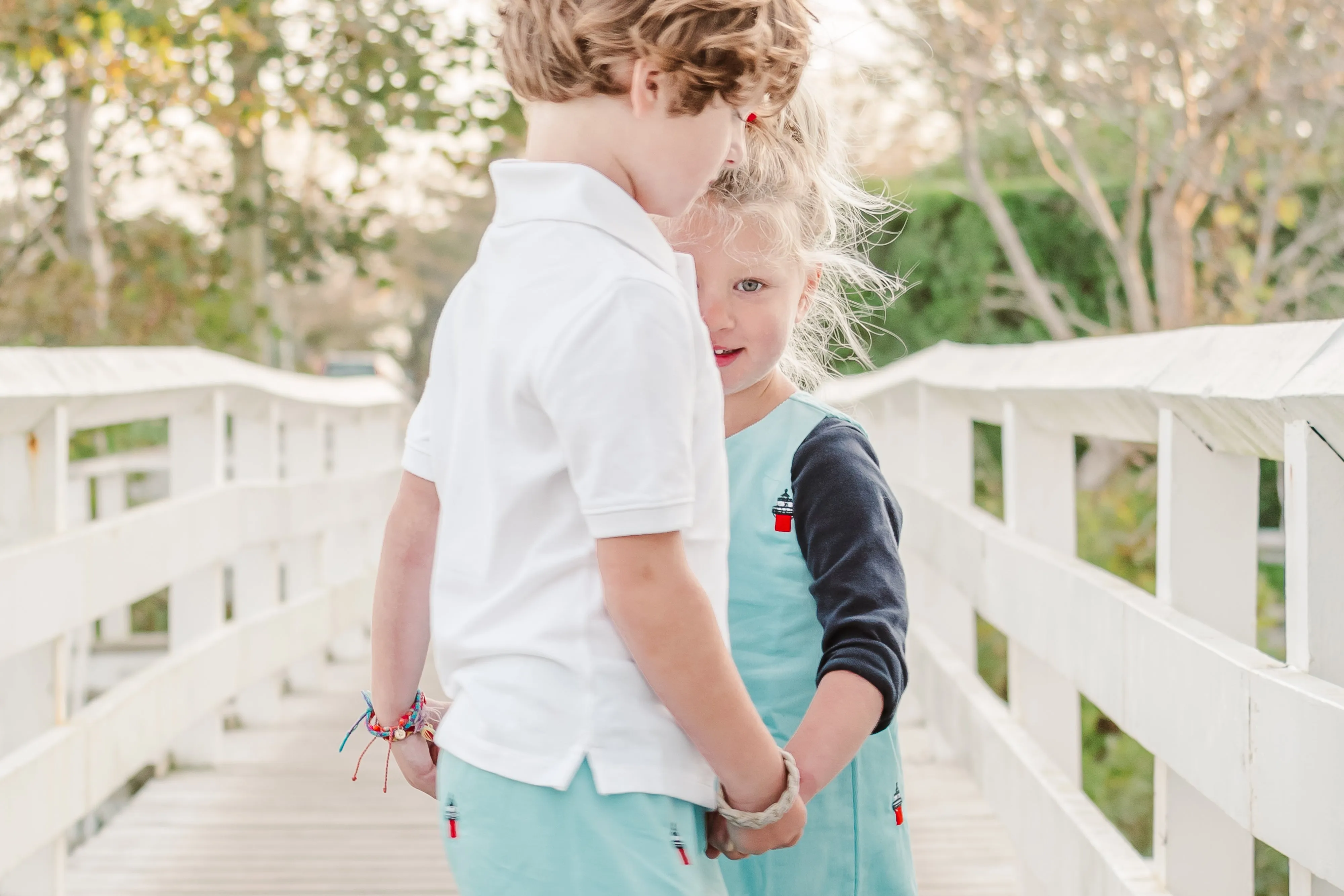 Turquoise Corduroy Jumper Dress with Embroidered Bug Light