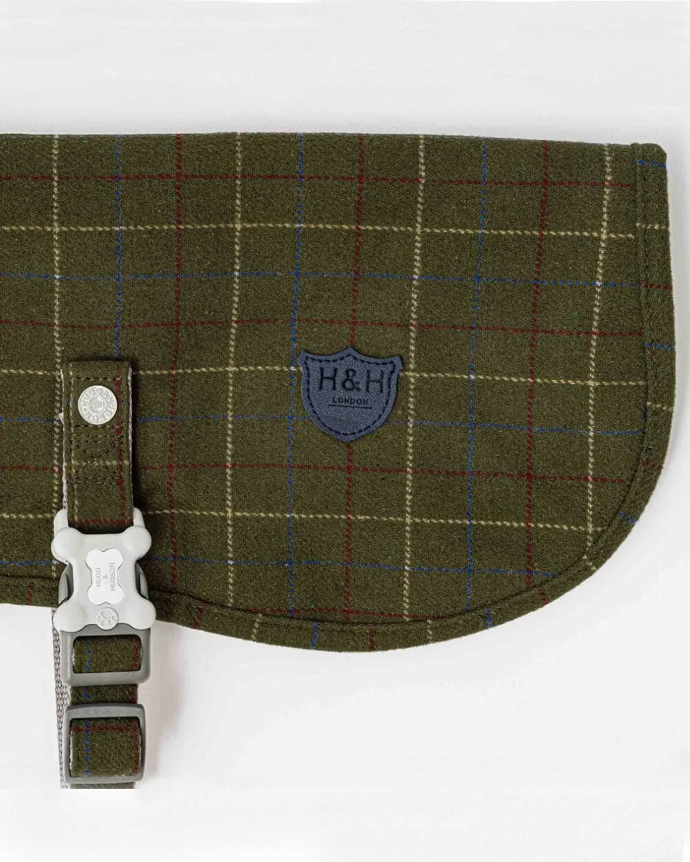 Tweed Fleece Dog Jacket - Dark Green Checked