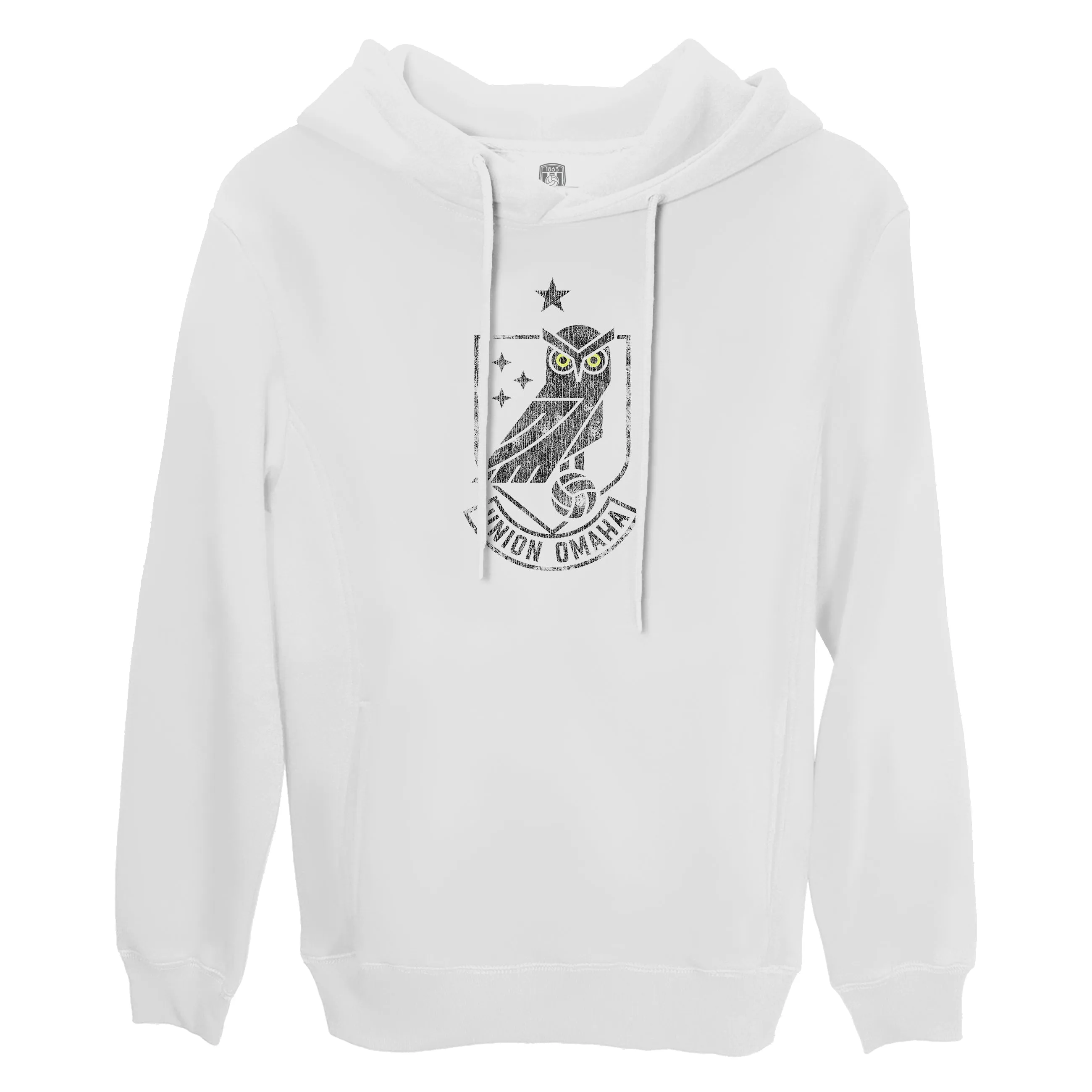 Union Omaha Color Badge Fleece Pullover Hoodie - White